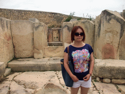 Miaomiao at the Central Temple of the Tarxien Temples at Tarxien