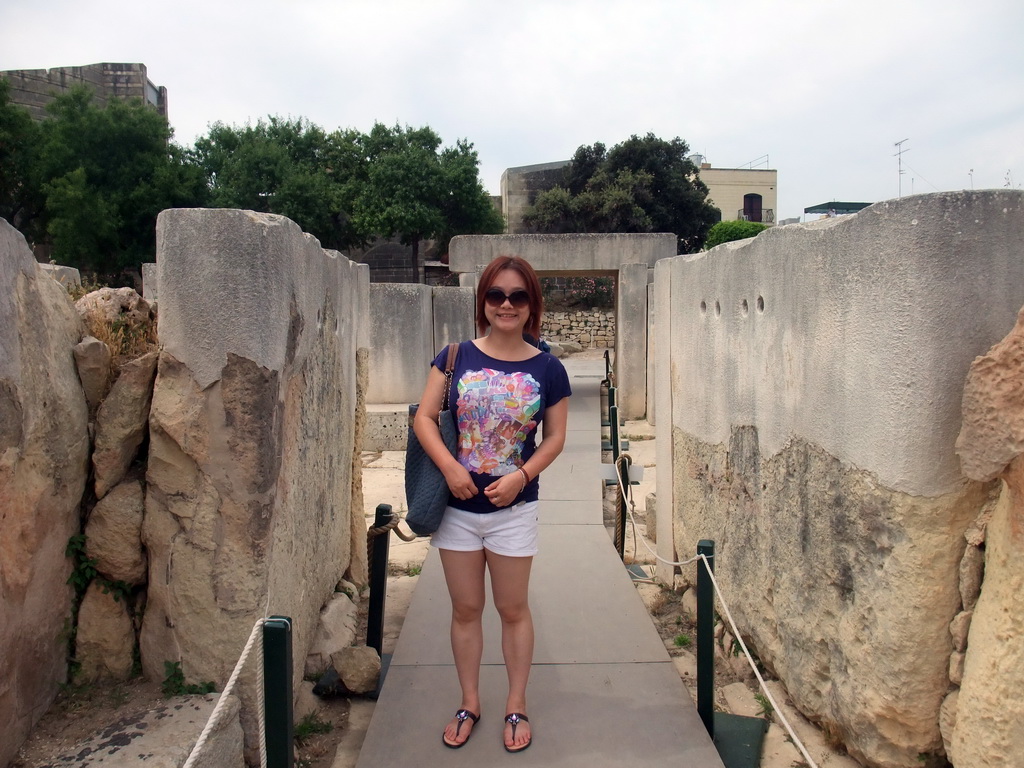 Miaomiao at the Southwestern Temple of the Tarxien Temples at Tarxien