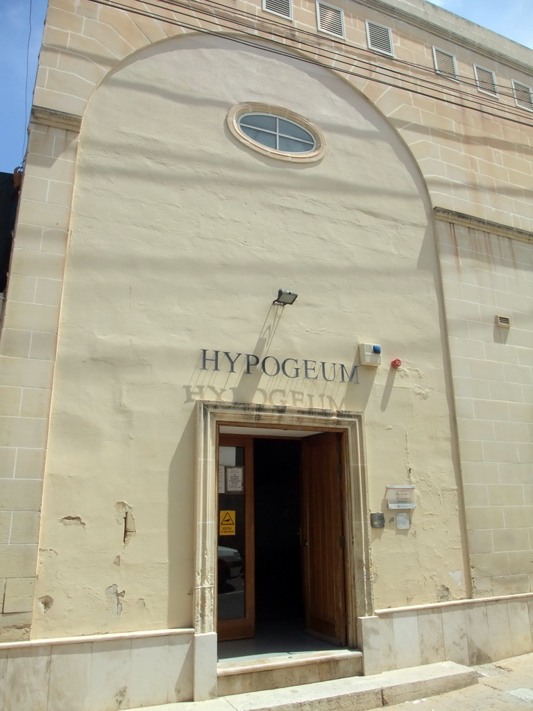 The entrance to the Hypogeum of Hal-Saflieni at Paola