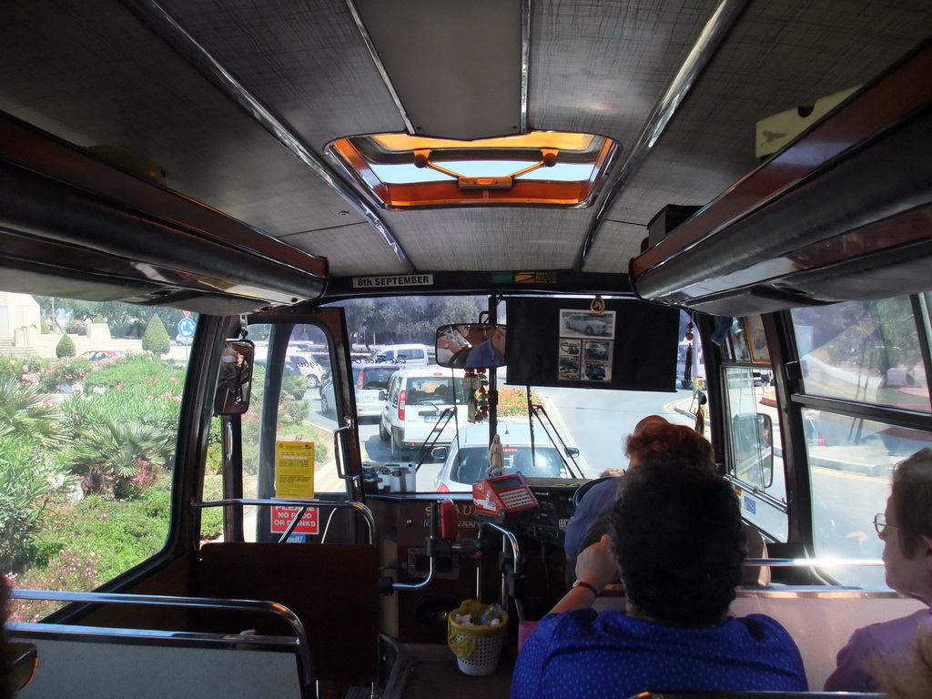 Inside the bus from Valletta to Qrendi