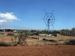 Field with windmill near Mqabba, viewed from the bus from Valletta to Qrendi