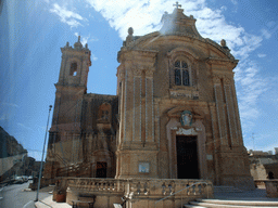 The St. Mary Parish Church at Qrendi, viewed from the bus from Valletta to Qrendi