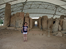 Miaomiao at the northwest entrance of the Northern Temple of the Hagar Qim Temples