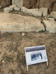 Walls with stone slabs of the Circular Chamber of the Main Temple of the Hagar Qim Temples, with explanation