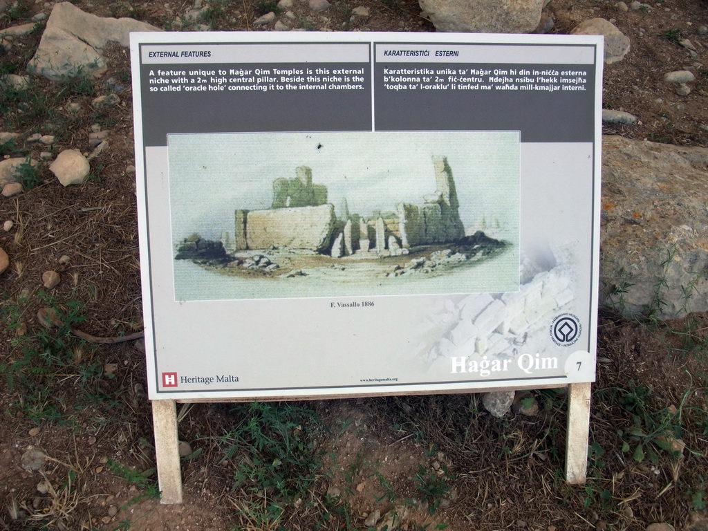 Explanation on the external niche at the Hagar Qim Temples