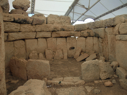 Wall with oracle hole at the Northern Temple of the Hagar Qim Temples