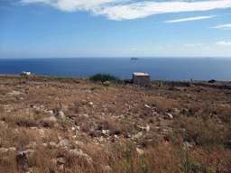 The island of Filfla in the Mediterranean Sea, viewed from the road from the Hagar Qim Temples to the Mnajdra Temples
