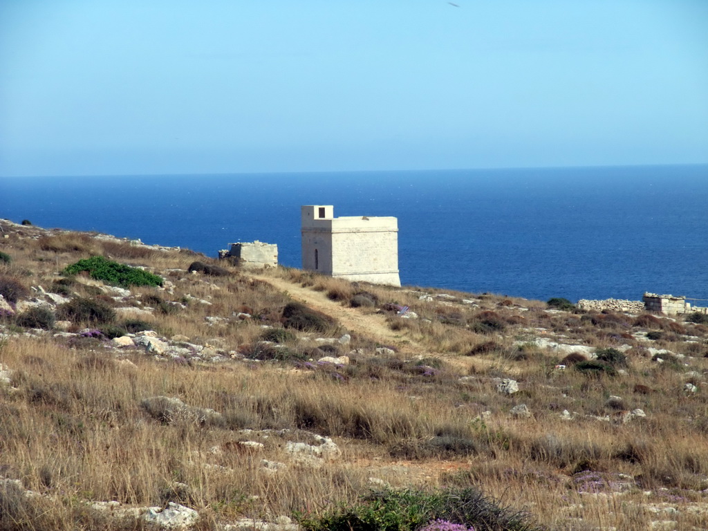 Hamrija Tower near the road from the Hagar Qim Temples to the Mnajdra Temples