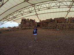 Miaomiao in front of the Mnajdra Temples