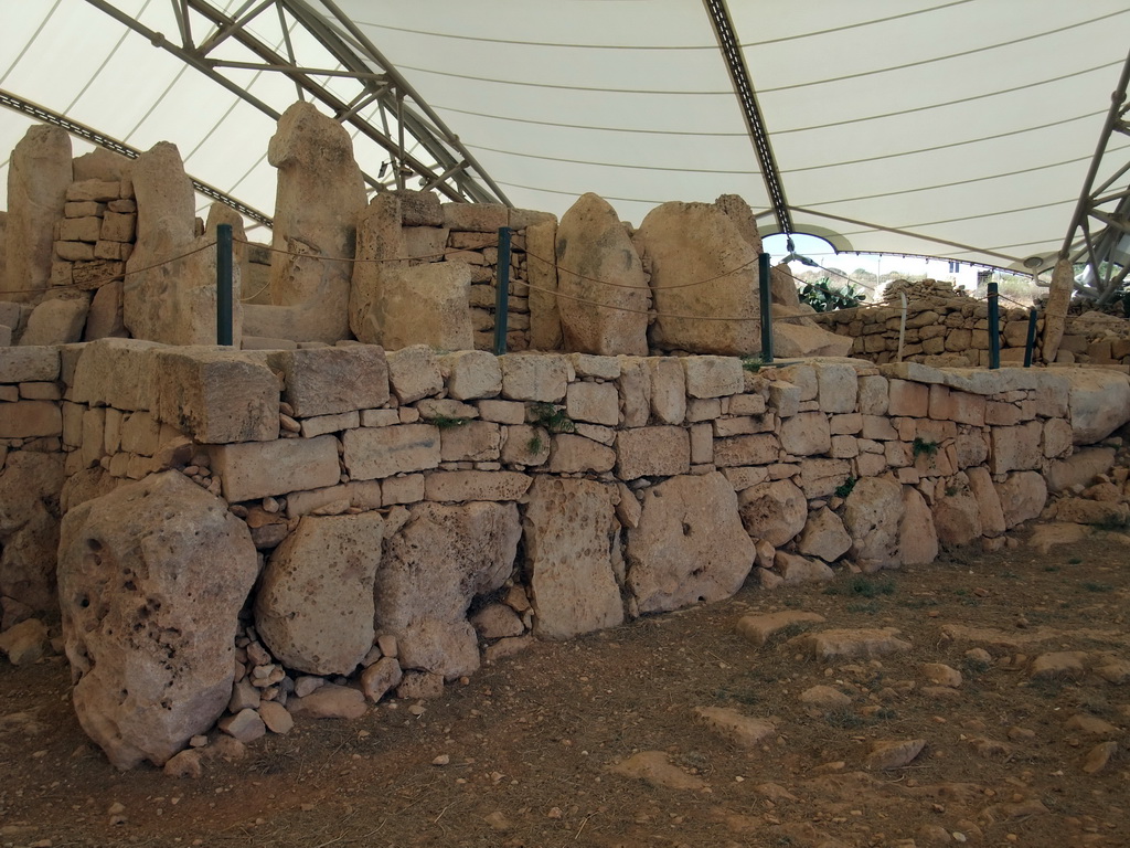 Terrace with the front of the Central Temple of the Mnajdra Temples