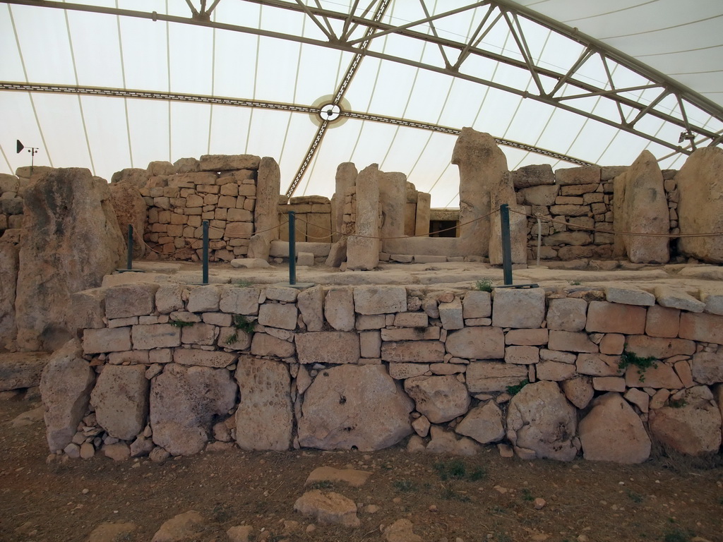 Terrace with the front of the Central Temple of the Mnajdra Temples