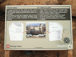 Explanation on the East Temple of the Mnajdra Temples