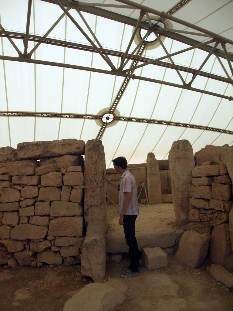 Tim at the entrance of the Central Temple of the Mnajdra Temples