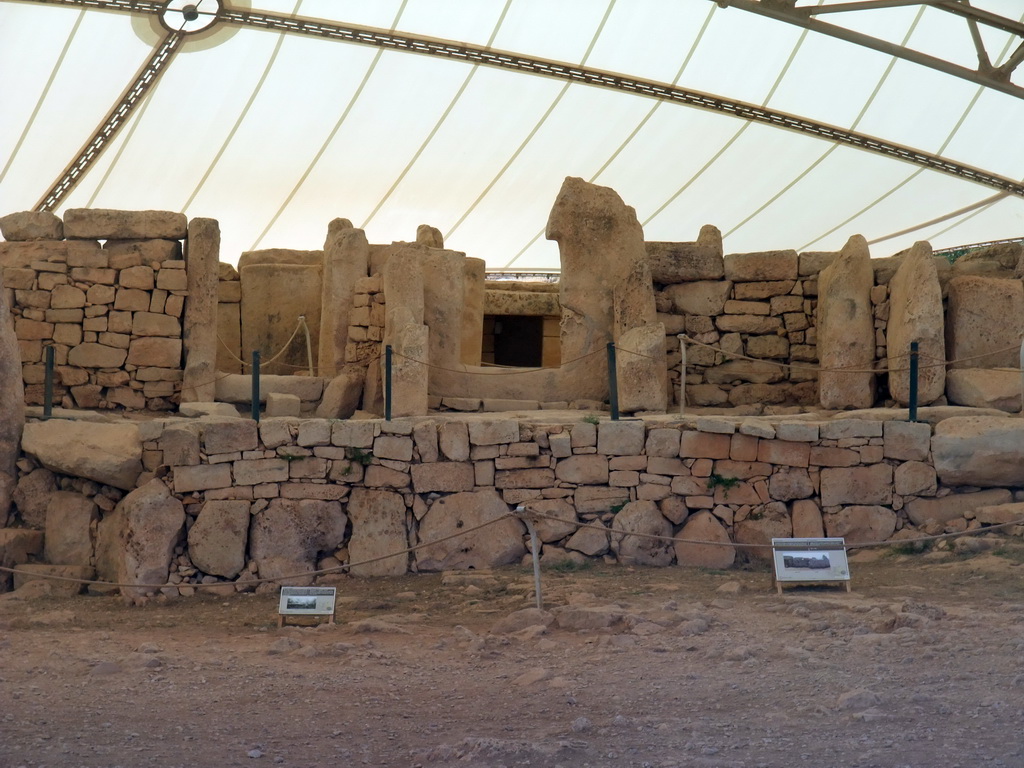 Terrace with the front of the Central Temple of the Mnajdra Temples