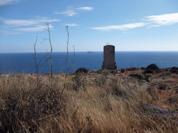 Tombstone and the island of Filfla in the Mediterranean Sea