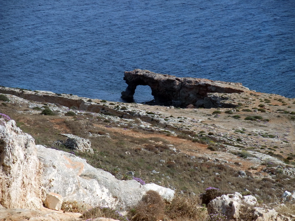 Natural arch and the Mediterranean Sea