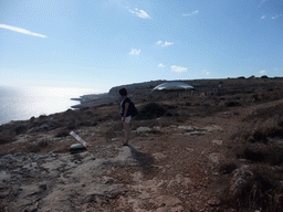 Miaomiao with the Mnajdra Temples and the Mediterranean Sea