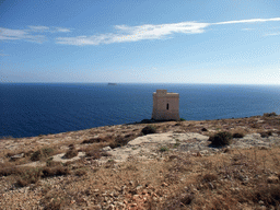 The Hamrija Tower and the island of Filfla in the Mediterranean Sea