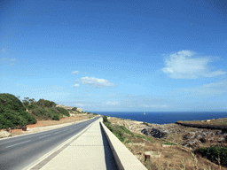 The Triq Wied Iz-Zurrieq street at the southern coast, with a view on the Mediterranean Sea