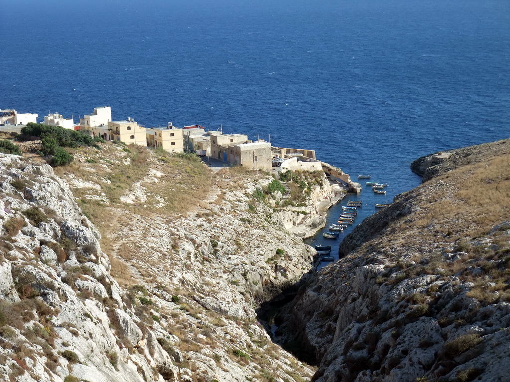 The Wied iz-Zurrieq valley and the Mediterranean Sea, viewed from the Triq Wied Iz-Zurrieq street