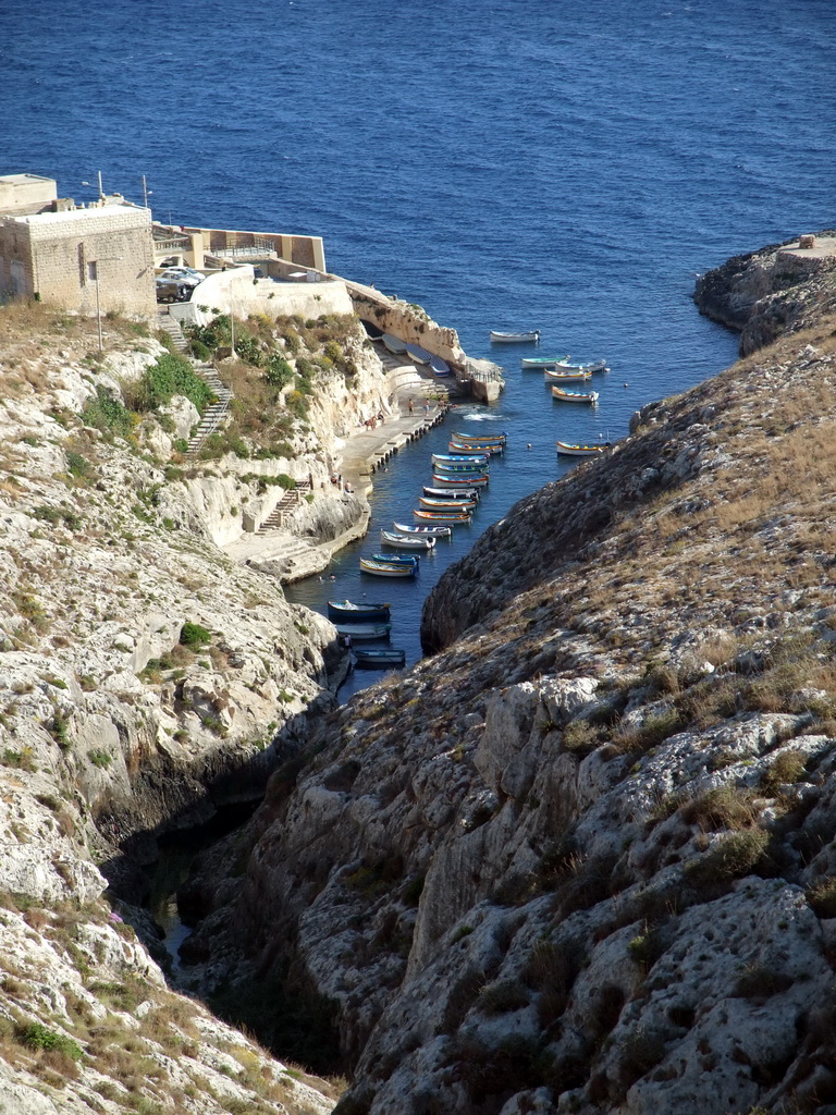 The Wied iz-Zurrieq valley and the Mediterranean Sea, viewed from the Triq Wied Iz-Zurrieq street