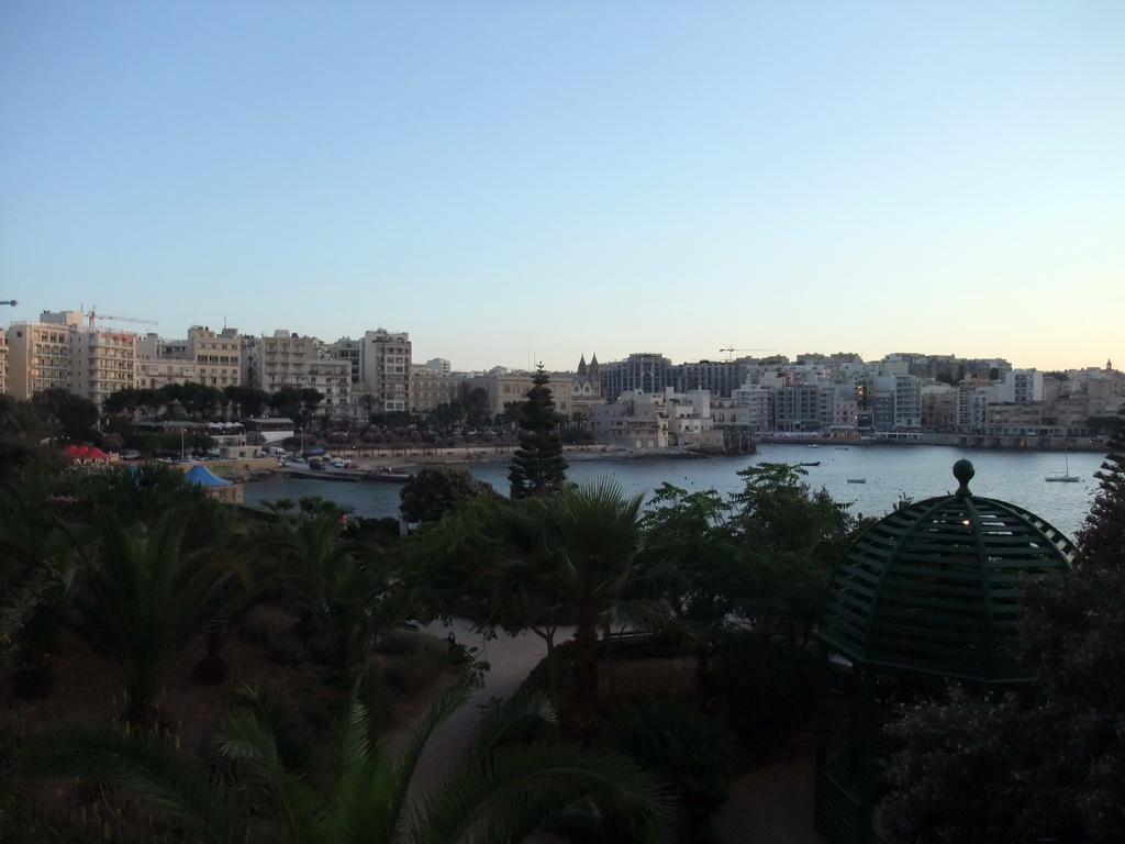 St. Julian`s, St. Julian`s Bay and the Gnien Indipendenza park, viewed from Triq It-Torri street