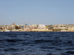 The Dragonara Point at St.Julians with the Dragonara Casino, viewed from the Luzzu Cruises tour boat from Malta to Gozo