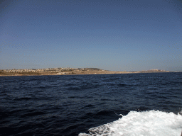 The north coast of Malta with the Madliena Tower, viewed from the Luzzu Cruises tour boat from Malta to Gozo