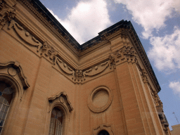 The Naxxar Parish Church at Naxxar, viewed from the bus from Sliema to Mdina