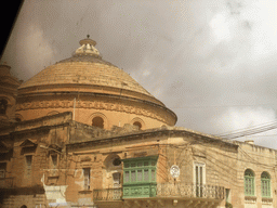 The dome of the Church of the Assumption of Our Lady at Mosta, viewed from the bus from Sliema to Mdina