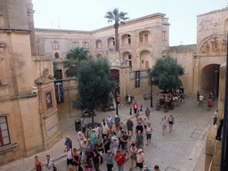 The Pjazza San Publiju square with the Vilhena Palace and the Mdina Gate at Mdina, viewed from the first floor of the Mdina Glass store
