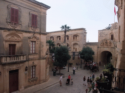 The Pjazza San Publiju square with the Vilhena Palace and the Mdina Gate at Mdina, viewed from the first floor of the Mdina Glass store