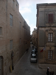 The Triq Inguanez street at Mdina, viewed from the first floor of the Mdina Glass store