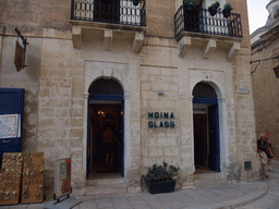 Front of the Mdina Glass store at the Pjazza San Publiju square at Mdina
