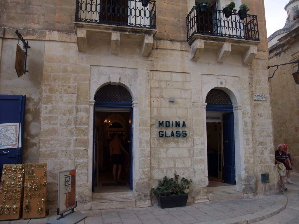 Front of the Mdina Glass store at the Pjazza San Publiju square at Mdina