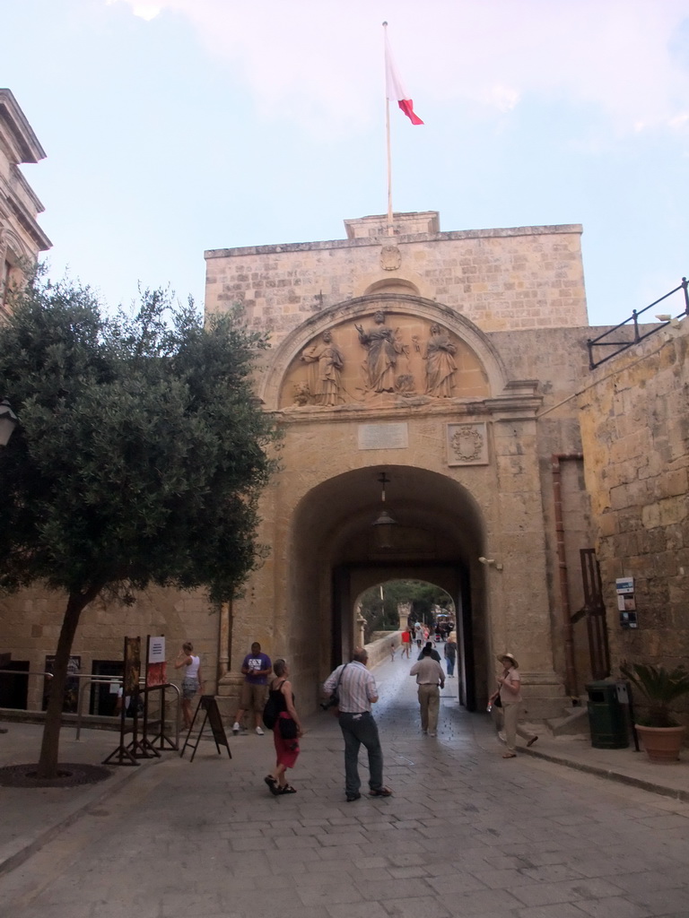 The back side of the Mdina Gate at the Pjazza San Publiju square at Mdina
