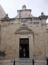 Miaomiao in front of St. Agatha`s Chapel at Mdina