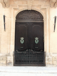 Door of the Casa Inguanez building in the Triq Villegaignon street at Mdina