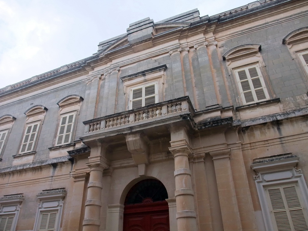 Front of the Casa Testaferrata building at the Triq Villegaignon street at Mdina