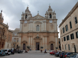 St. Paul`s Cathedral at St. Paul`s Square at Mdina