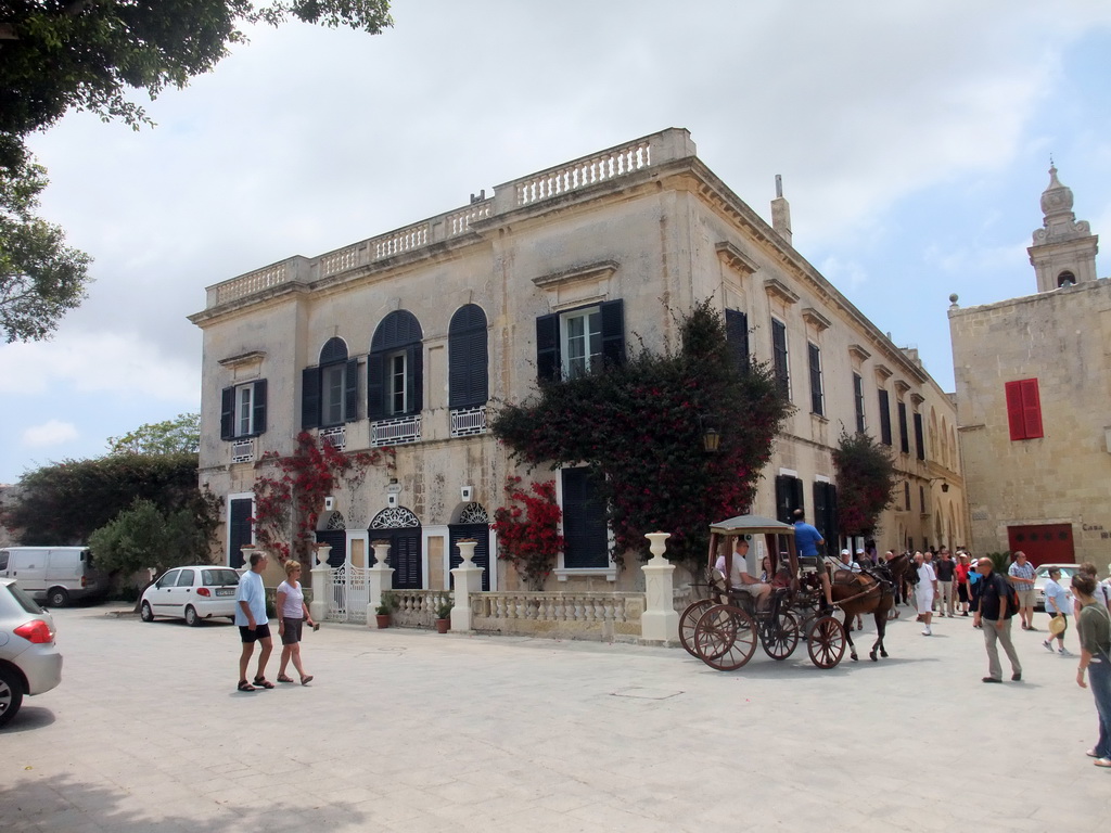 Front of the Casa Beaulieu building at the Pjazza Tas-Sur square at Mdina