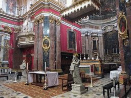 Apse, altar and left organ at St. Paul`s Cathedral at Mdina
