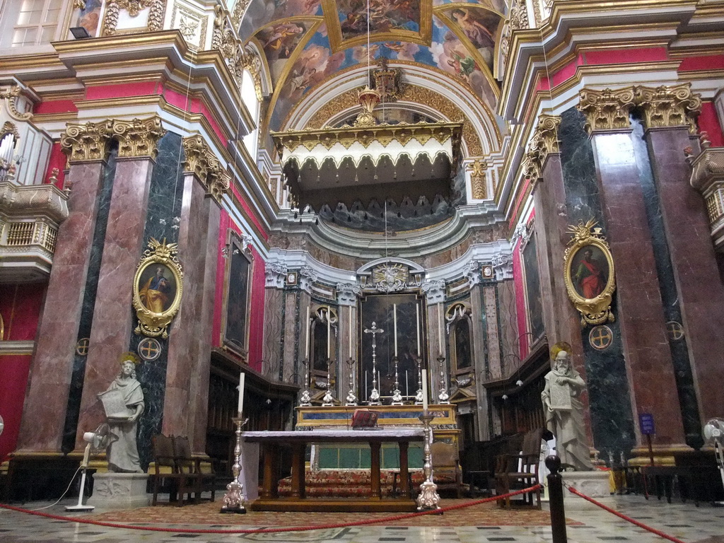 Apse and altar at St. Paul`s Cathedral at Mdina