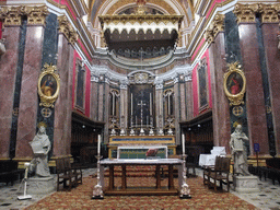 Apse and altar at St. Paul`s Cathedral at Mdina