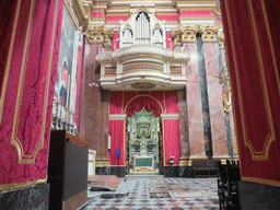 Left organ and chapel with altar at St. Paul`s Cathedral at Mdina