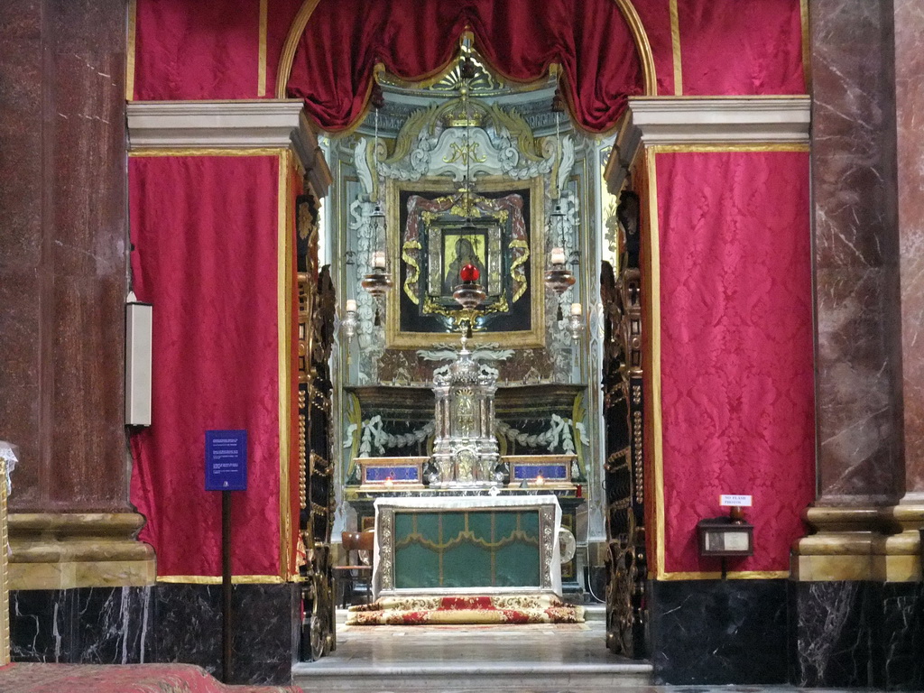 Chapel with altar at St. Paul`s Cathedral at Mdina