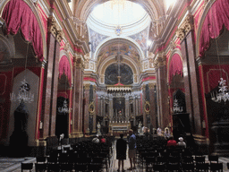 Nave, apse and altar at St. Paul`s Cathedral at Mdina