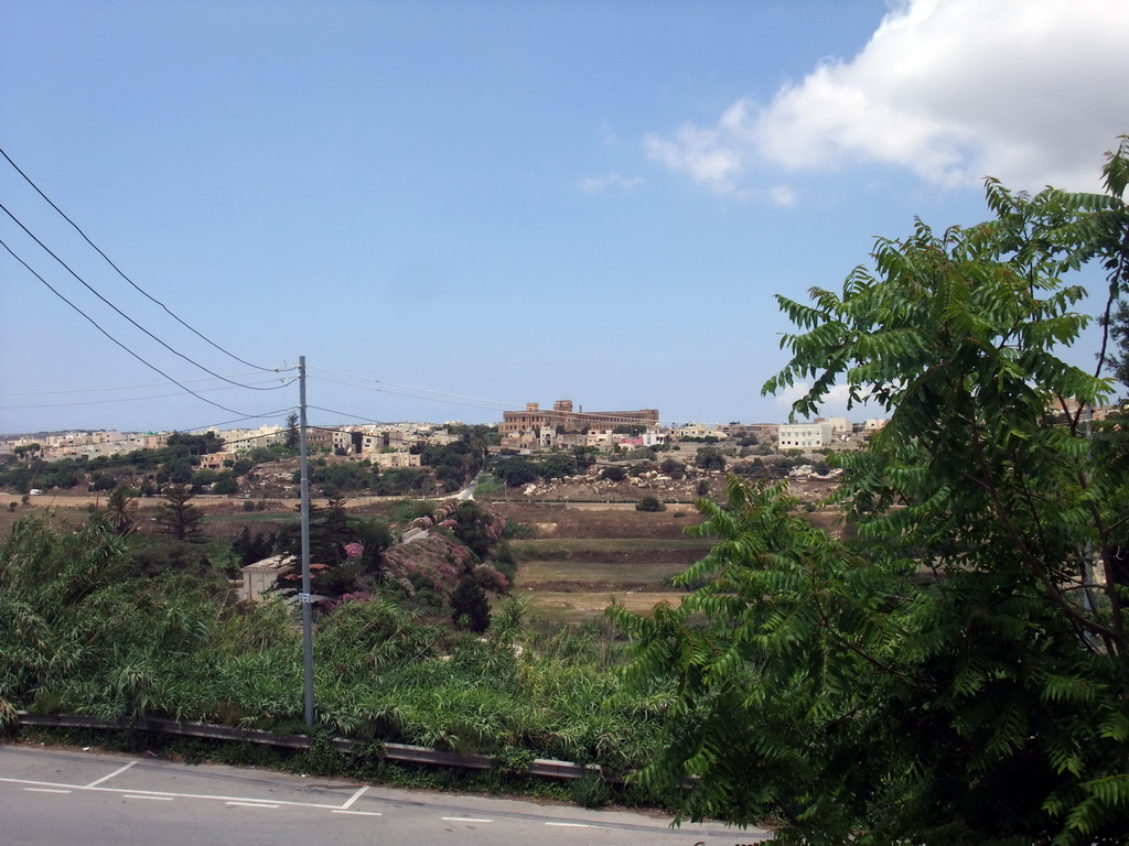 The town of Mtarfa, viewed from the west entrance at the Triq L-Imhazen street at Mdina