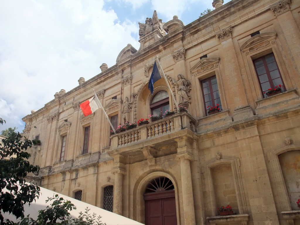 Front of the Corte Capitanale building at the Misrah Il-Kunsill square at Mdina