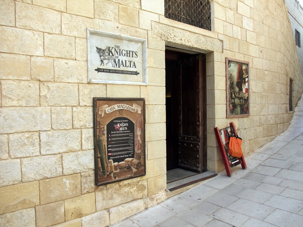 Entrance to the `Knights of Malta` show at the Casa Magazzini building